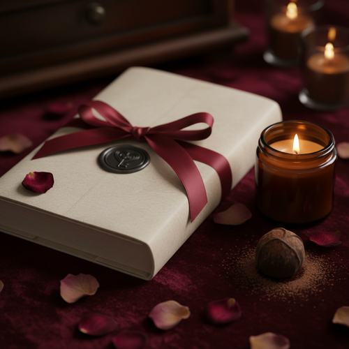 Blind Date with a Book — elegantly wrapped mystery book with luxurious goodies